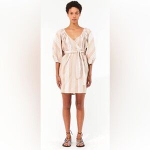 Mara Hoffman Coletta Wrap Dress
Cream and White Striped Dress